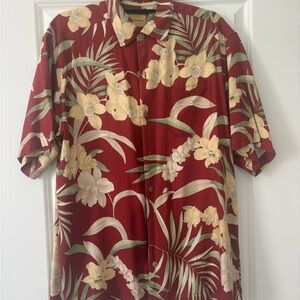 Tommy Bahama Red Floral Button-Down Camp Shirt